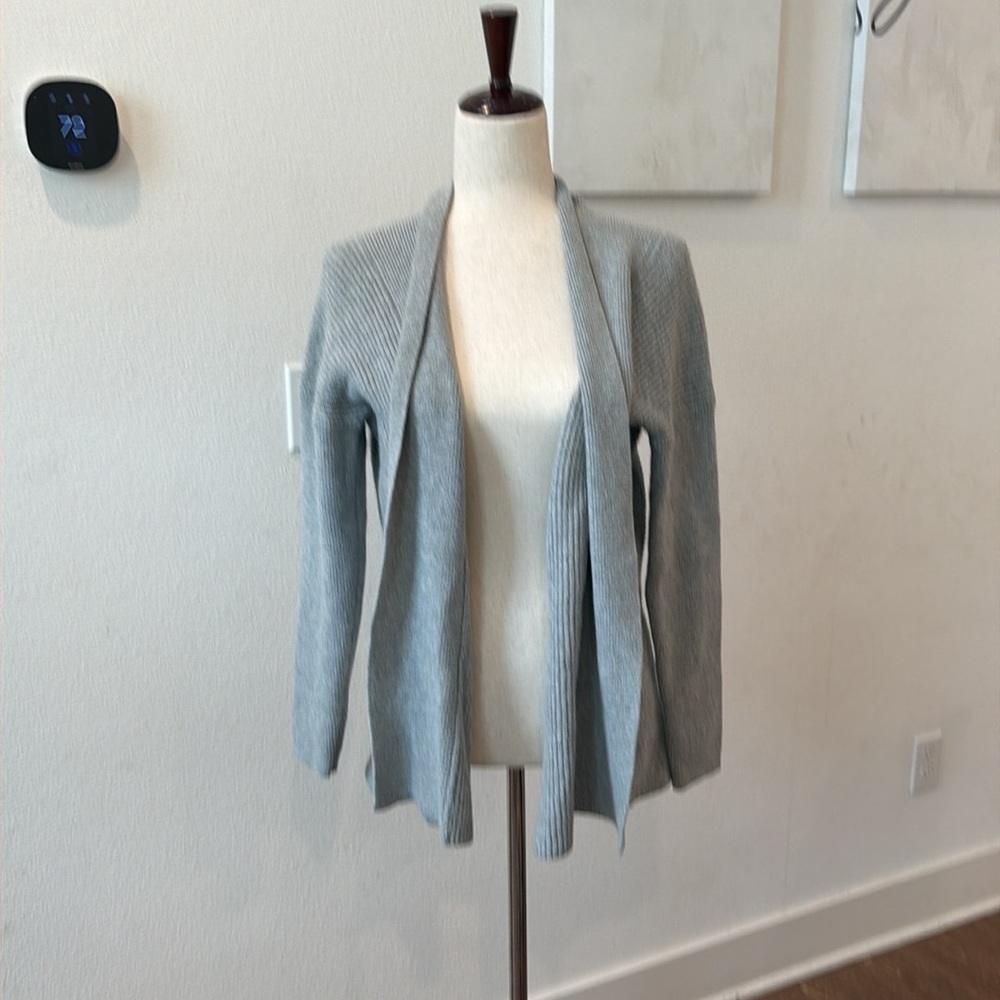 a new day Gray Ribbed Open-Front Cardigan